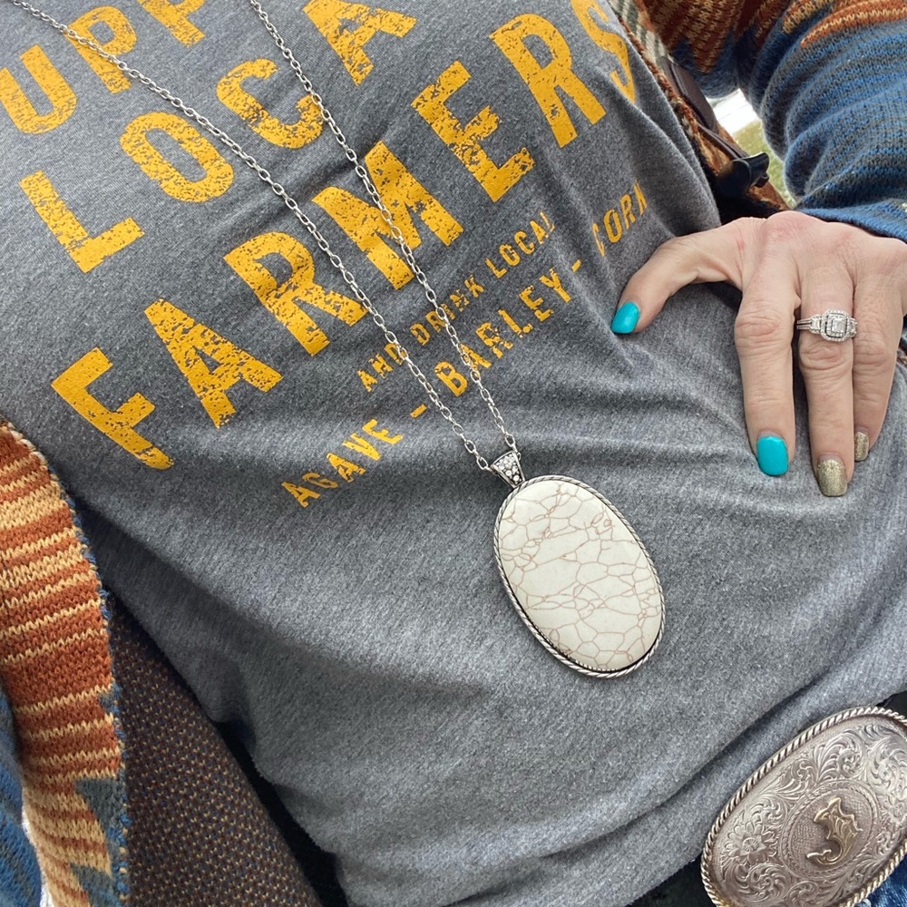 Large Faux Buffalo Stone Necklace